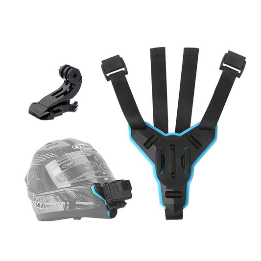 TELESIN Helmet Mount Chin Strap Clamp Attachment Motocycle Dirt Bike Holder Clip Accessories for GoPro Max Hero 12 11 10 9 8 7 6 5 Insta360 X3 GO3 Ace Pro DJI Action 3 4 Pocket 3 Hiking Cycling