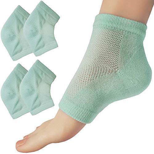 Chiroplax Mint Vented Moisturizing Heel Socks - 2 Pairs for Dry Cracked Feet