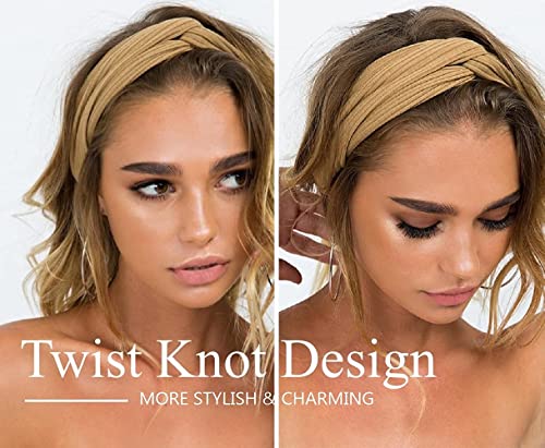 Huachi Twist Knot Headbands for Women - 8 Pack Boho Hair Bands
