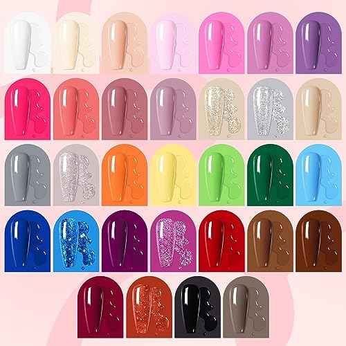 BORN PRETTY 77PCS Gel Nail Polish Starter Kit With U V/LED kit for Beginners 48W 32Colors Nude Pink Cat Magnetic Eyes Glitter Set Reflective Base Top Coat Liner Art Manicure Ideal Gifts