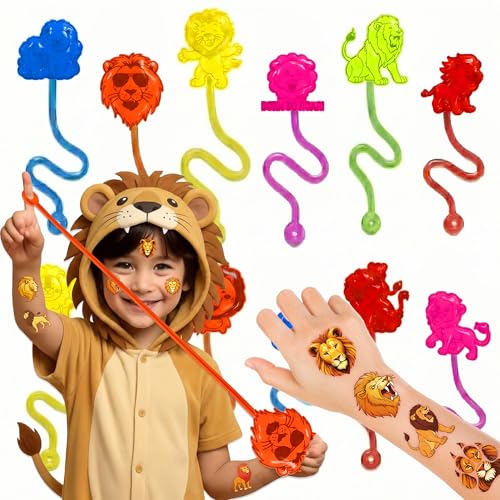 48PC Lion Party Favors - Stick Hands & Temporary Tattoos