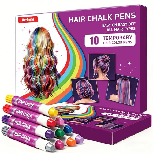 Artdone Hair Chalk Kit 10 Colors - Temporary Washable Hair Dye Pens