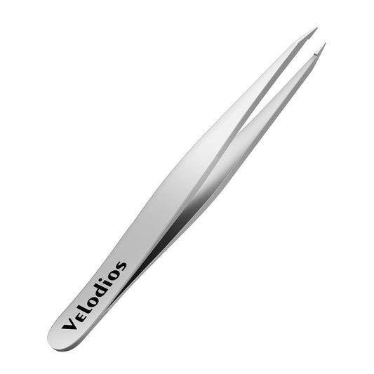 Velodios Pointed Tweezers for Women Facial Hair, Professional Stainless Steel Tweezers for Eyebrow, Chin Hair and Ingrown Hair Removal