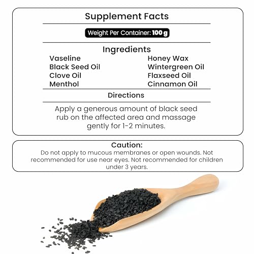 HERBOGANIC Black Seed Rub | Infused with Soothing Properties | Crafted to Provide Comfort to Joints, Muscles, Shoulders and Beyond | 3.5 oz.¡¦