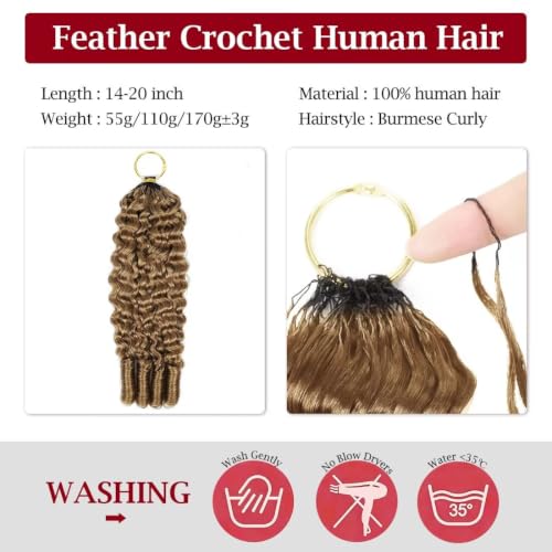 Miracle Invisible Knots 16" Crochet Hair - 100% Human Hair, Lightweight & Easy Install
