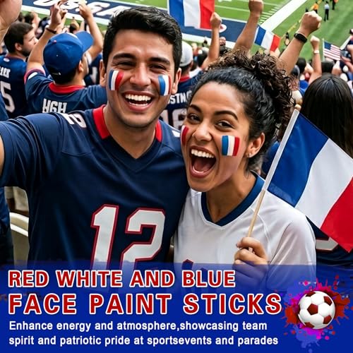 3-in-1 Face Paint Stick for Sports Fans - France Colors