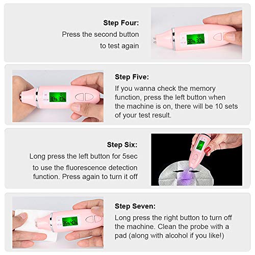 Portable Skin Analyzer with LCD Screen - Moisture & Oil Tester
