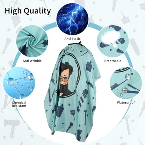 Professional Waterproof Hair Cutting Cape with Neck Duster Brush