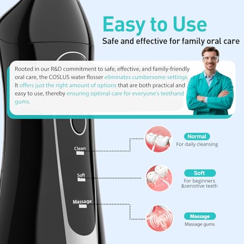 COSLUS C20 Water Flosser - ADA Accepted Cordless Oral Irrigator