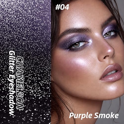 Holographic Duochrome Eyeshadow - Purple to Black Multichrome Shift
