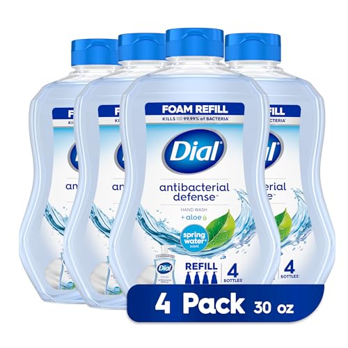 Dial Antibacterial Foaming Hand Wash Spring Water Scent, 30 Ounce Pack of 4 and 52 Ounce Hand Soap Refills