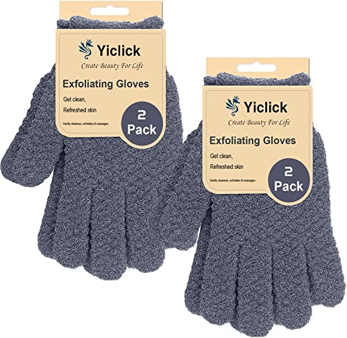 Yiclick Exfoliating Gloves 4-Pack – Deep Clean Dead Skin Removal