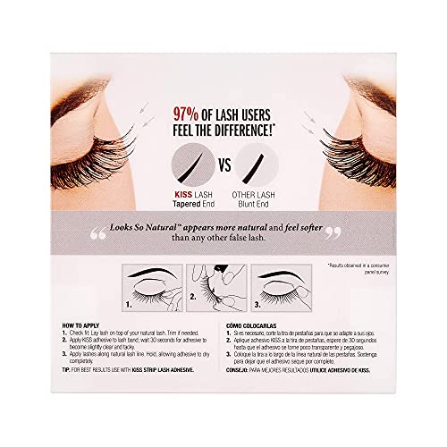 KISS False Eyelashes Sultry, 2 Pairs, Reusable | Lightweight & Comfortable | Tapered End Technology | Cruelty-Free | Contact Lens Friendly
