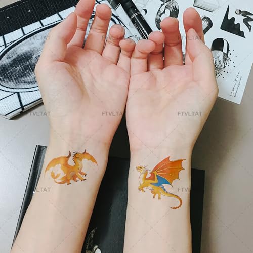 Dragon Temporary Tattoos - 36 Sheets Waterproof Fake Tattoos