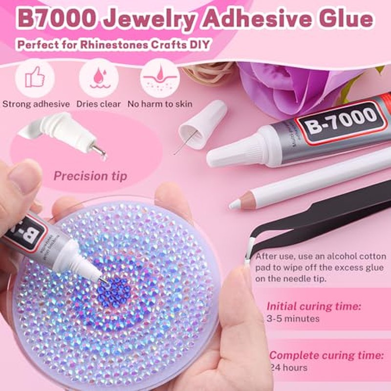 20000 Pcs Blue Rhinestones Bedazzling Kit with B7000 Glue