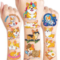 96 PCS Corgi Temporary Tattoos for Kids - Pre-Cut