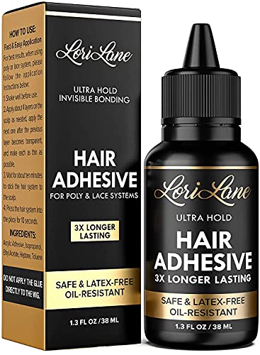 Wig Glue for Front Lace Wig - Waterproof Lace Glue - Latex-Free and Oil-Resistant Hair Adhesive Glue - Strong Hold Bonding - 1.3 fl oz