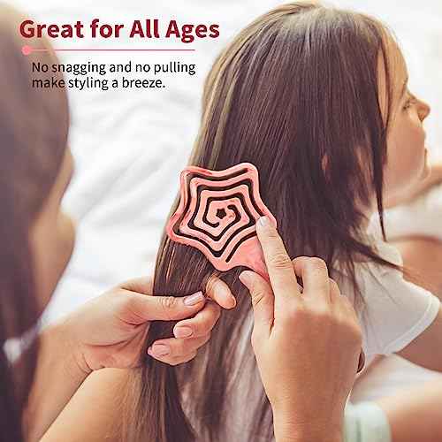 Detangling Wet Hair Brush for Thin or Straight Hair, Vented Detangler Hairbrush with Double-Layered Ultra and Soft-Nylon Bristles for Wet or Dry Hair, Gift for Women Girls Kids