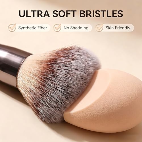 14-Piece Makeup Brush Set with Leather Travel Case