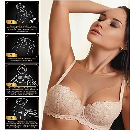 Neck Wrinkle Patches Chest Wrinkle Pads Pack of 4 -Antiwrinkle Silicone Pad- Silicone Facial Neck Sheet Reusable and Washable Wrinkle Patches Moisturizing for Treatment While Sleeping