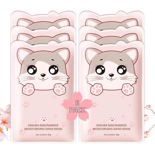 Moisturizing Hand Mask Gloves for Dry Cracked Hands - 6 Pairs Hydrating Set
