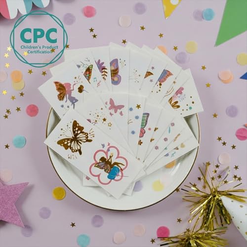 PapaKit Butterfly & Fairy Temporary Tattoos 36-Pack
