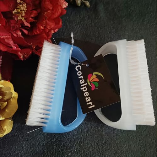 Nail Brush Set with Cuticle Cleaner - Soft Nylon Bristles, Pack of 2