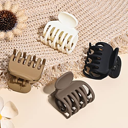 Double Row Claw Clips for Thin Hair, 4-Pack 1.6" Small