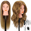 Mannequin Head 18" Real Hair Light Brown Styling Practice
