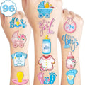 Gender Reveal Temporary Tattoos - 100 PCS Pink Blue