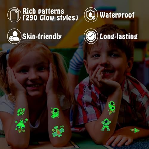 Glow in The Dark Space Tattoos for Kids - 290 Styles