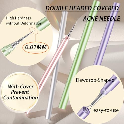 2-in-1 Acne Removal Tool - Stainless Steel Blackhead & Whitehead Extractor