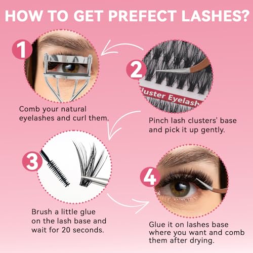 Lash Clusters 300PCS 10-18mm Wispy Volume Eyelashes