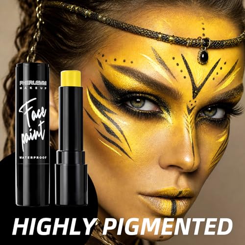 Yellow Face Paint Stick - Waterproof, Smudgeproof, High Pigment
