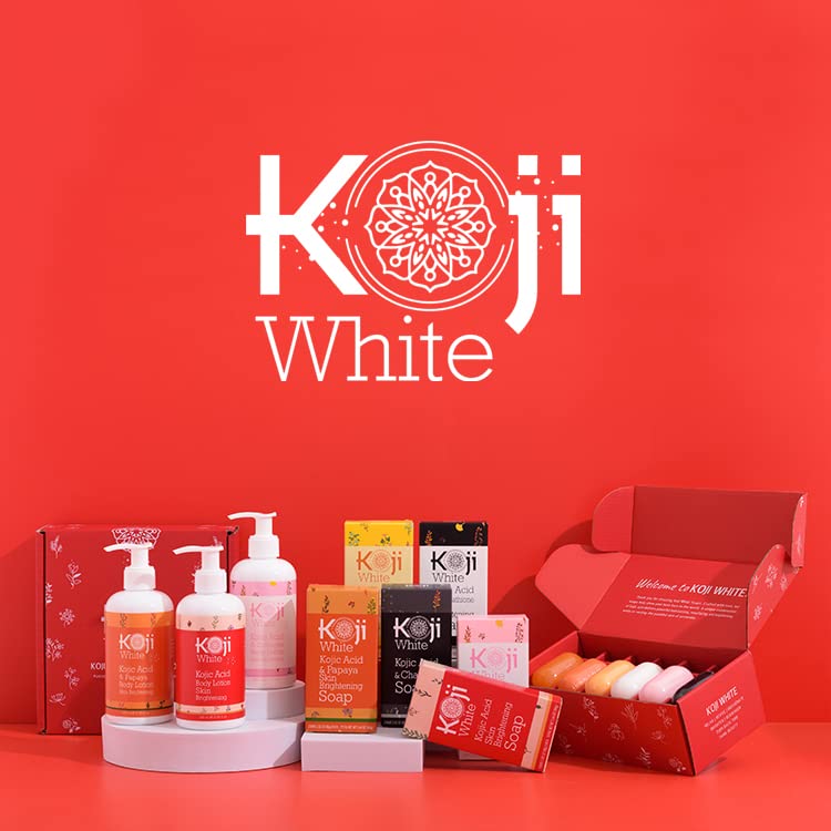 Koji White Kojic Acid Skin Brightening Body Wash - Daily Moisturizing Skin Cleanser, Uneven Skin Tone with Flower Acid Extracts, Hyaluronic Acid, Vitamin E & B5, Vegan Body Wash, 10.82 Fl oz