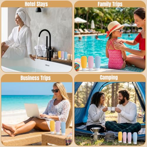 Travel Bottles Set - Multicolor Leakproof TSA Approved 2oz Toiletry Containers