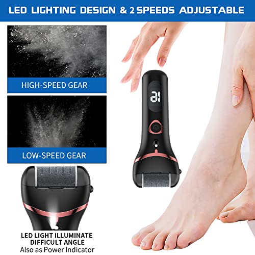 Electric Foot Callus Remover with 3 Rollers - Rechargeable