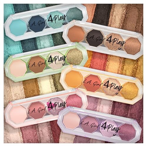 L.A. Girl 4Play Eyeshadow Palette - 4 Highly Pigmented Shades, 0.11 Ounce