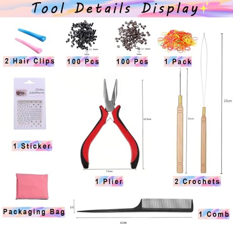 25 Colors Hair Tinsel Extension Kit 48 Inches Heat Resistant