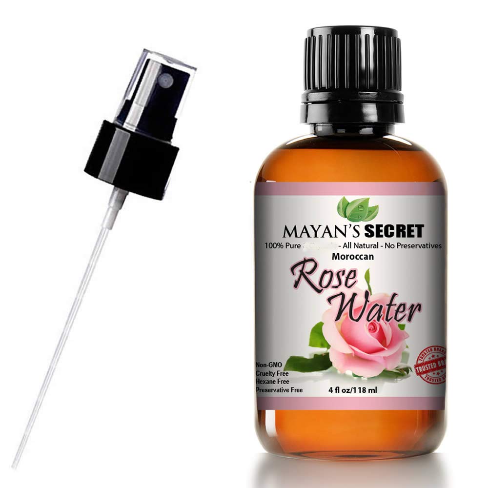 Mayan's Secret Pure Carrier and Essential oils for Skin Care, Hair, Body Moisturizer for Face-Anti Aging Skin Care (Rose Water Hydrosol, 4oz)