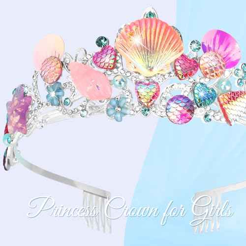 CIEHER Mermaid Tiara for Costume & Birthday Decorations