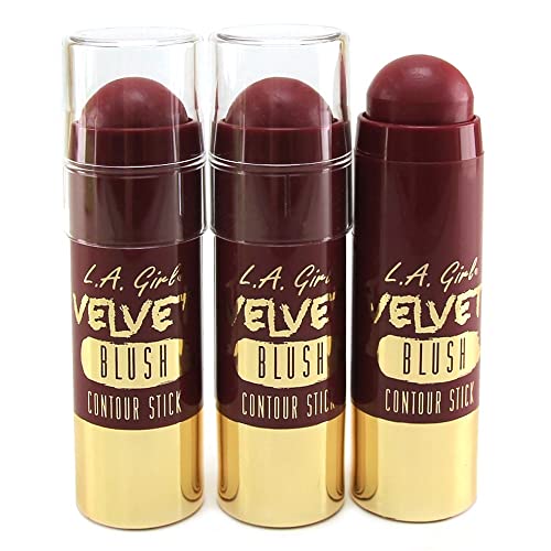 L.A. Girl Velvet Contour Stick Crushed Berry, Pack of 2