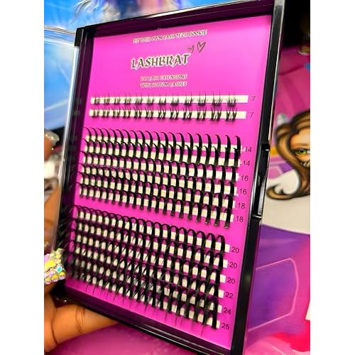 DIY Volume SPIKE Clusters + Bottom Lashes 14-25mm Longest Thickest Eyelash SPIKES 150D D curl Individual Lash Cluster Kit Cluster Spikes