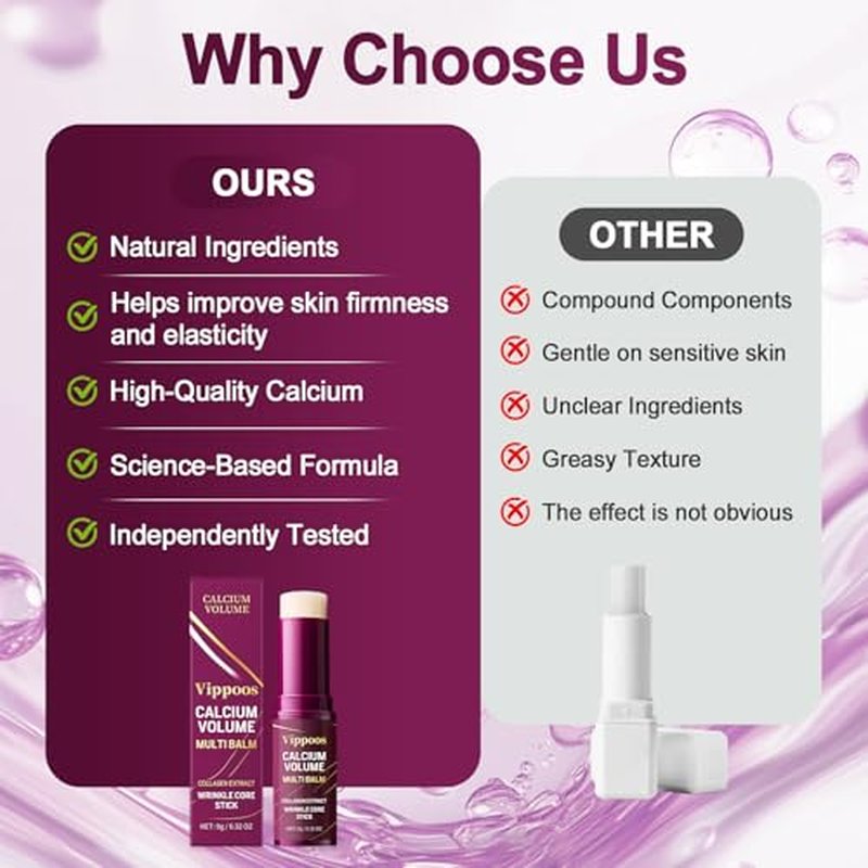 Calcium Multi Balm Stick- Calcium Volume Multi Balm,Korean Collagen Hydrating Stick, Anti-aging,Hydrating Cream, Hydration, Firm skin, Suitable for Face, Eyes, Neck,non-greasy,For All Skin Types