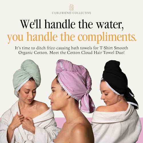 Cotton Cloud Hair Towel Duo - XL + Mini for Curly Hair
