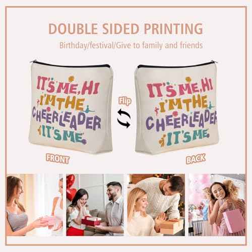 Cheerleading Gifts Makeup Bag: Perfect Cosmetic Bags IT's ME, HI I'M THE CHEERLEADER IT's ME Travel Dancer Girl For Daughters, Nieces, Girlfriends, Female Coworkers.Ideal Gift for Party