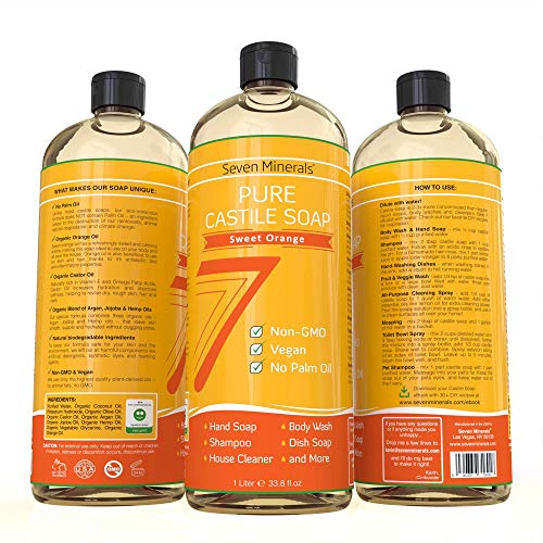 Seven Minerals EWG Verified Unscented Castile Soap & Sweet Orange Castile Soap