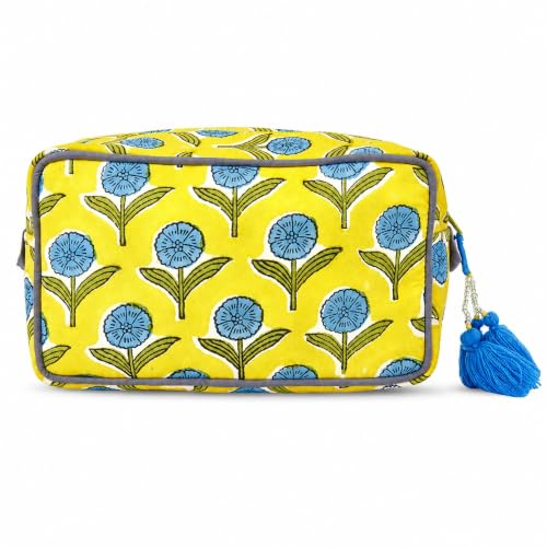 Large Capacity Travel Makeup Bag - Water-Resistant Floral Organizer