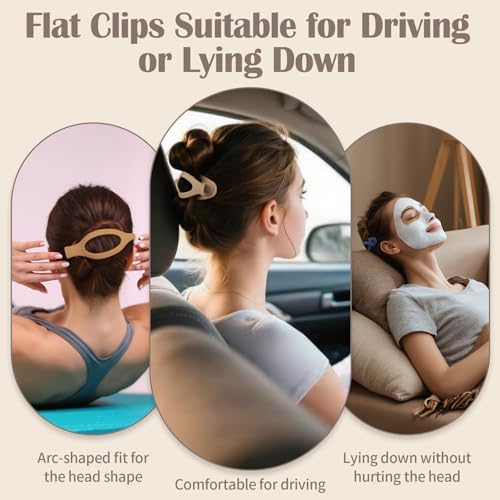 Multicolor Flat Hair Clips for Women - Matte Claw Clips for Thick & Thin Hair - Mandydov