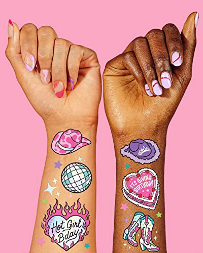Birthday Party Temporary Tattoos - 44 Metallic Tats